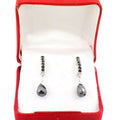 6.50 Ct Certified Black Diamond Dangler Studs, Drop Earrings In 925 Silver - ZeeDiamonds