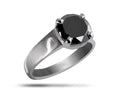 2.25 Ct AAA Quality Certified Black Diamond Ring In 925 Silver, Great Shine - ZeeDiamonds