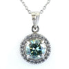 Elegant 2.15 Ct Blue Diamond Pendant with Accents, Great Sparkle & Luster, Gift for Anniversary - ZeeDiamonds