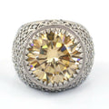 RARE 17.90 Ct Champagne Diamond Heavy Ring With Diamonds Accents, Great Shine & Luster WATCH VIDEO - ZeeDiamonds