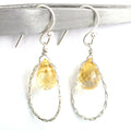2.21 Ct Beautiful Citrine Pear Shape Drop Dangler Chain Earrings - ZeeDiamonds