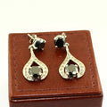 1 Ct Each Certified Black Diamond Dangler Earring With White Diamond Accents - ZeeDiamonds