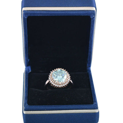 Gorgeous 5 Ct Light Blue Diamond Engagement Ring With Accents WATCH VIDEO - ZeeDiamonds