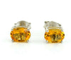 1.64 Grams 100% Certified Citrine Gemstone, Studs Earring In 925 Silver, Gift For Women - ZeeDiamonds