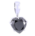 3.4 Ct Heart Shape Black Diamond Beautiful Pendant, Great Shine & Luster - ZeeDiamonds