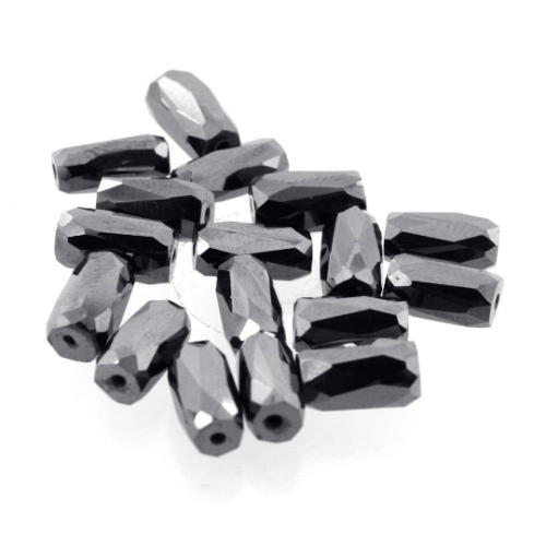 10 -5 mm Pipe Shape Black Diamond Beads- 100% Certified (20 Beads) - ZeeDiamonds