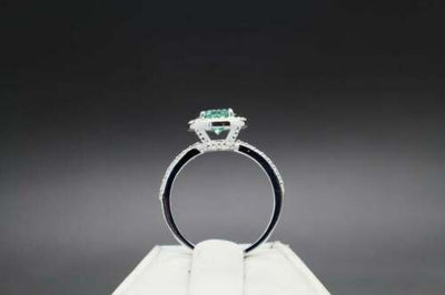 Gorgeous 3.40 Ct Blue Diamond Ring With Diamond Accents, Beautiful Latest Design & Great Sparkle! Ideal For Anniversary Gift, Certified Diamond! - ZeeDiamonds