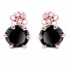 2 Ct AAA Certified Black Diamond Solitaire Studs in Rose Gold - ZeeDiamonds