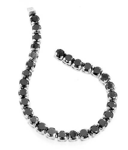5 mm Black Diamond Tennis Bracelet in Sterling Silver - ZeeDiamonds