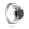 2.50 Ct Black Diamond Solitaire Ring In 925 Sterling Silver, Engagement Ring - ZeeDiamonds