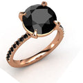 3 Ct AAA Certified, Black Diamond Ring With Black Accents in 925 Silver. - ZeeDiamonds