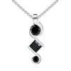 Certified Black Diamond Solitaire Designer Pendant in 925 Sterling Silver - ZeeDiamonds