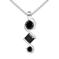 Certified Black Diamond Solitaire Designer Pendant in 925 Sterling Silver - ZeeDiamonds