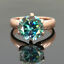 Gorgeous 4 Ct Blue Diamond Solitaire Ring In Rose Gold, Excellent Cut - ZeeDiamonds