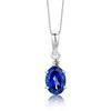 Sapphire Pendant with Diamond in 925 Silver/14 K Gold. VVS1;G Color.AAA - ZeeDiamonds
