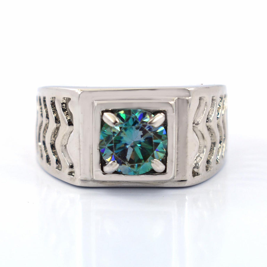 Blue Diamond Solitaire Ring in 925 Silver! Great Shine & Amazing Design! Ideal For Anniversary Gift, 1.35 Carat Certified Diamond! - ZeeDiamonds