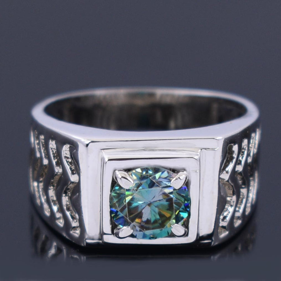 Blue Diamond Solitaire Ring in 925 Silver! Great Shine & Amazing Design! Ideal For Anniversary Gift, 1.35 Carat Certified Diamond! - ZeeDiamonds