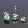 Fabulous Blue Diamond Stud Earrings with 3 Prong Style! Great Sparkle & Elegant Look! Gift For Birthday!  2.80 Ct Certified - ZeeDiamonds