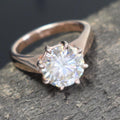 4.00 Ct Beautiful Off-White Diamond Solitaire Ring in Prong Design, 100% Certified. Ideal Gift for Anniversary, Birthday - ZeeDiamonds