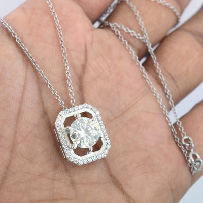 Attractive 3.10 Ct Certified Off-White Diamond Pendant with Accents. Amazing Gift for Wife. Great Sparkle - ZeeDiamonds