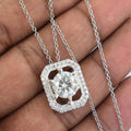 Attractive 3.10 Ct Certified Off-White Diamond Pendant with Accents. Amazing Gift for Wife. Great Sparkle - ZeeDiamonds