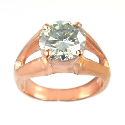 Pretty 2.80 Ct Brilliant Cut Off-White Diamond Solitaire Ring in Rose Gold, 100% Certified. Ideal Gift for Anniversary, Birthday. WATCH VIDEO - ZeeDiamonds