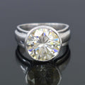 5 Ct Amazing Off-White Diamond Solitaire Ring in Bezel Setting, 100% Certified. Great Brilliance & Luster - ZeeDiamonds