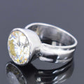 5 Ct Amazing Off-White Diamond Solitaire Ring in Bezel Setting, 100% Certified. Great Brilliance & Luster - ZeeDiamonds