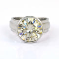 5 Ct Amazing Off-White Diamond Solitaire Ring in Bezel Setting, 100% Certified. Great Brilliance & Luster - ZeeDiamonds