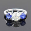 Charming 1.80 Ct Off White Diamond Ring with Sapphire Gemstone Accents, Elegant Look & Great Sparkle ! Ideal For Birthday Gift - ZeeDiamonds
