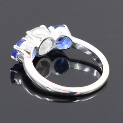 Charming 1.80 Ct Off White Diamond Ring with Sapphire Gemstone Accents, Elegant Look & Great Sparkle ! Ideal For Birthday Gift - ZeeDiamonds