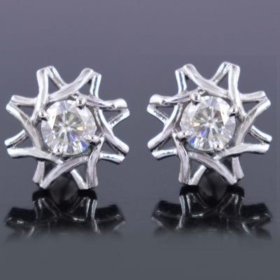 1.60 Ct Elegant Off-White Diamond Solitaire Studs - Great Brilliance & Luster WATCH VIDEO - ZeeDiamonds