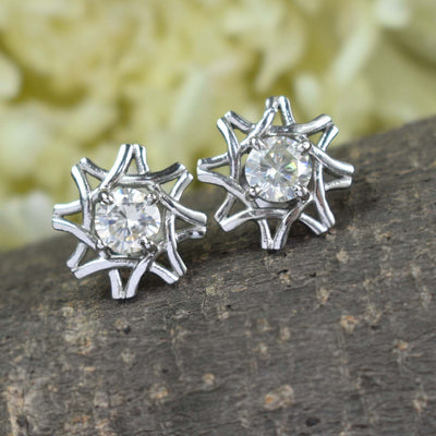 1.60 Ct Elegant Off-White Diamond Solitaire Studs - Great Brilliance & Luster WATCH VIDEO - ZeeDiamonds