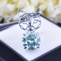 4.60  Ct AAA Certified Amazing Blue Diamond Cat Pendant in White Finish, Very Elegant Shine & Ideal Gift for Anniversary, Birthday - ZeeDiamonds