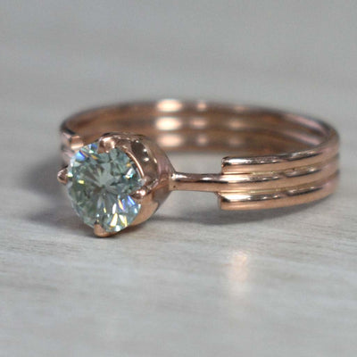 Very Elegant Off-White Diamond Solitaire Ring in Rose Gold, 1 Ct Certified. Ideal Gift for Anniversary, Birthday - ZeeDiamonds