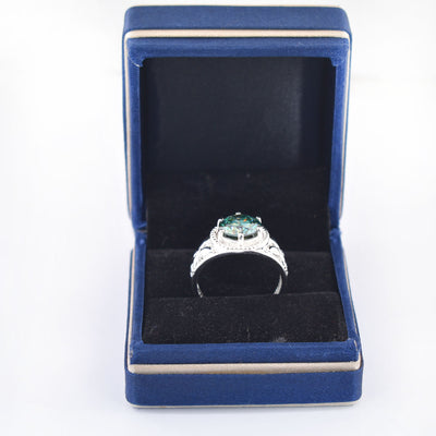 Designer Blue Diamond Solitaire Ring In Prongs, Certified, 3.65 Ct WATCH VIDEO - ZeeDiamonds
