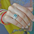 Designer Blue Diamond Solitaire Ring In Prongs, Certified, 3.65 Ct WATCH VIDEO - ZeeDiamonds