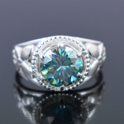Designer Blue Diamond Solitaire Ring In Prongs, Certified, 3.65 Ct WATCH VIDEO - ZeeDiamonds