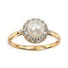 Beautiful Pearl Gemstone Ring With White Diamond Accents - ZeeDiamonds
