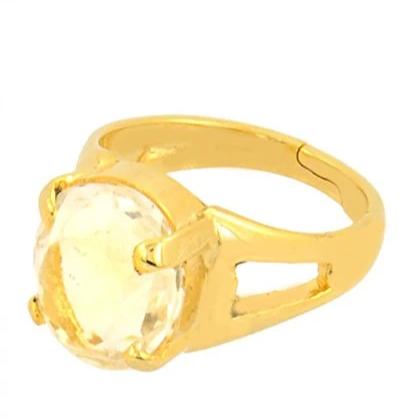 TODANI JEMS 12.25 Ratti Pukhraj Stone Original Certified Yellow Sapphire  Gemstone Gold Plated Adjustable Woman Man Ring With Lab Certificate :  Amazon.in: Fashion